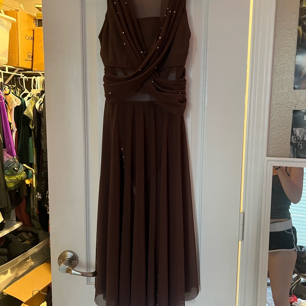 Brown Mesh Dance Costume